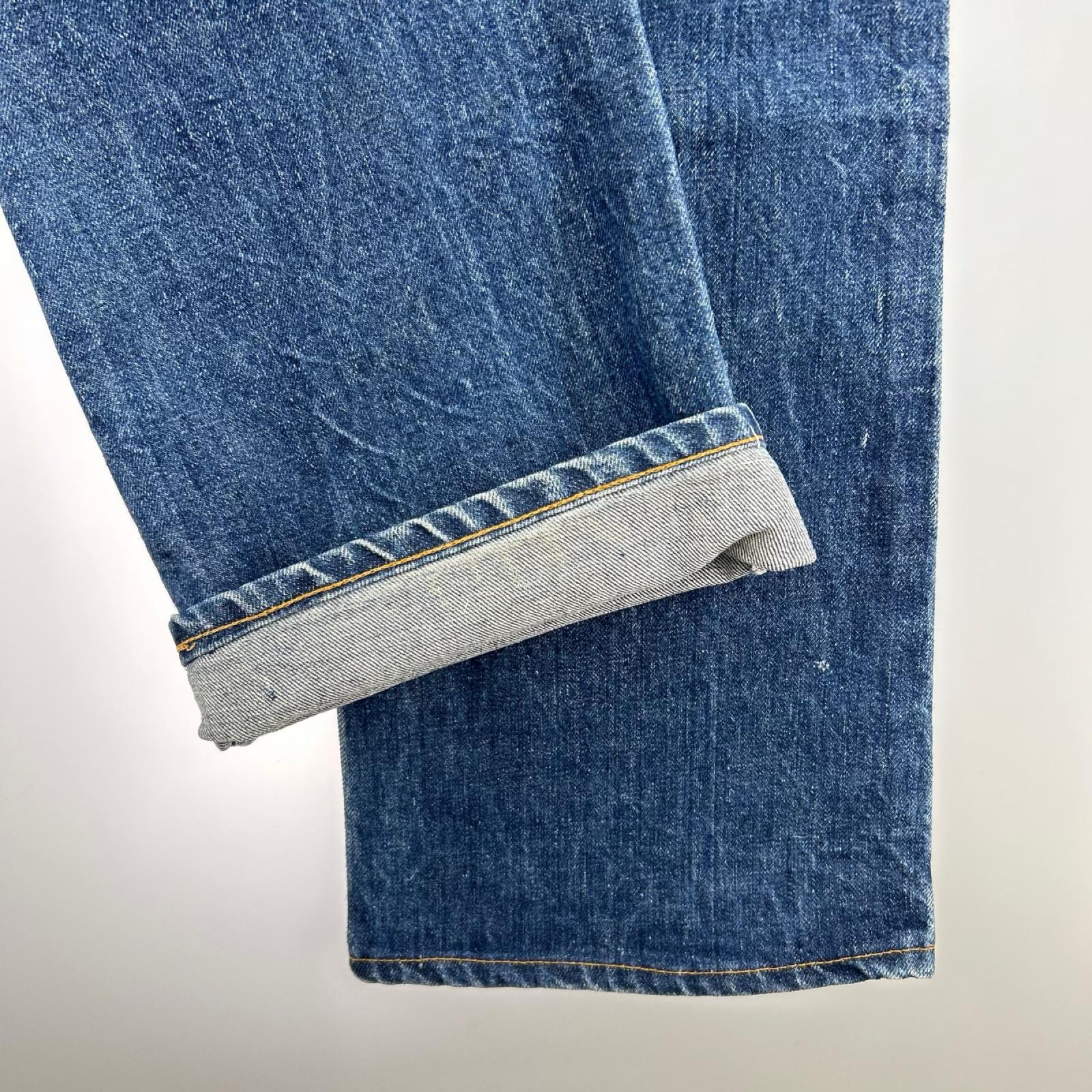 デニムパンツ 70s USA製 517-0217 (33) TALON トップボタン裏16 内タグ欠損 33 ブルー