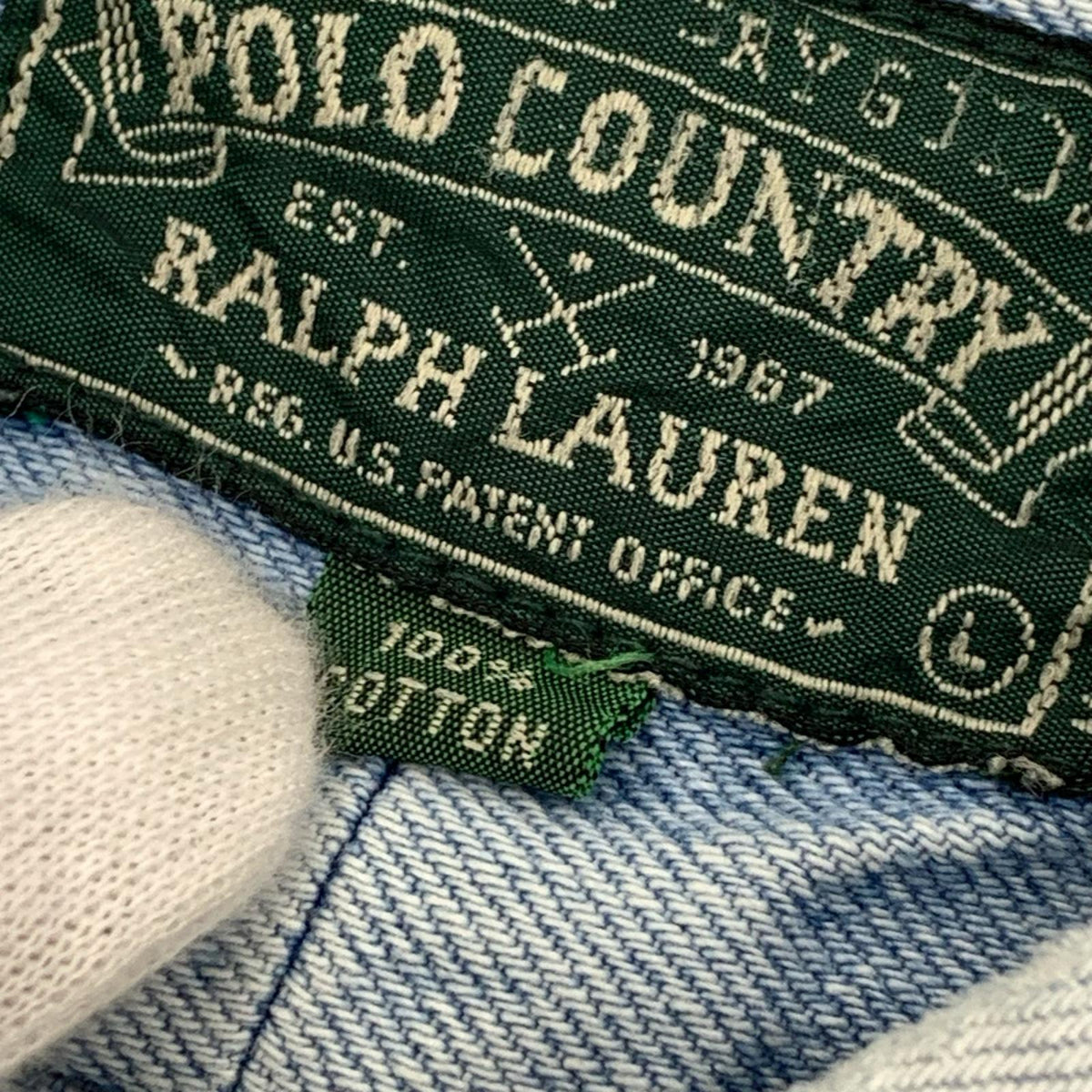 長袖シャツ OLD POLO COUNTRY デニム サックス L
