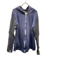 パーカー UNDERCOVER 90s 再構築 袖レザー ジップパーカー M ネイビー