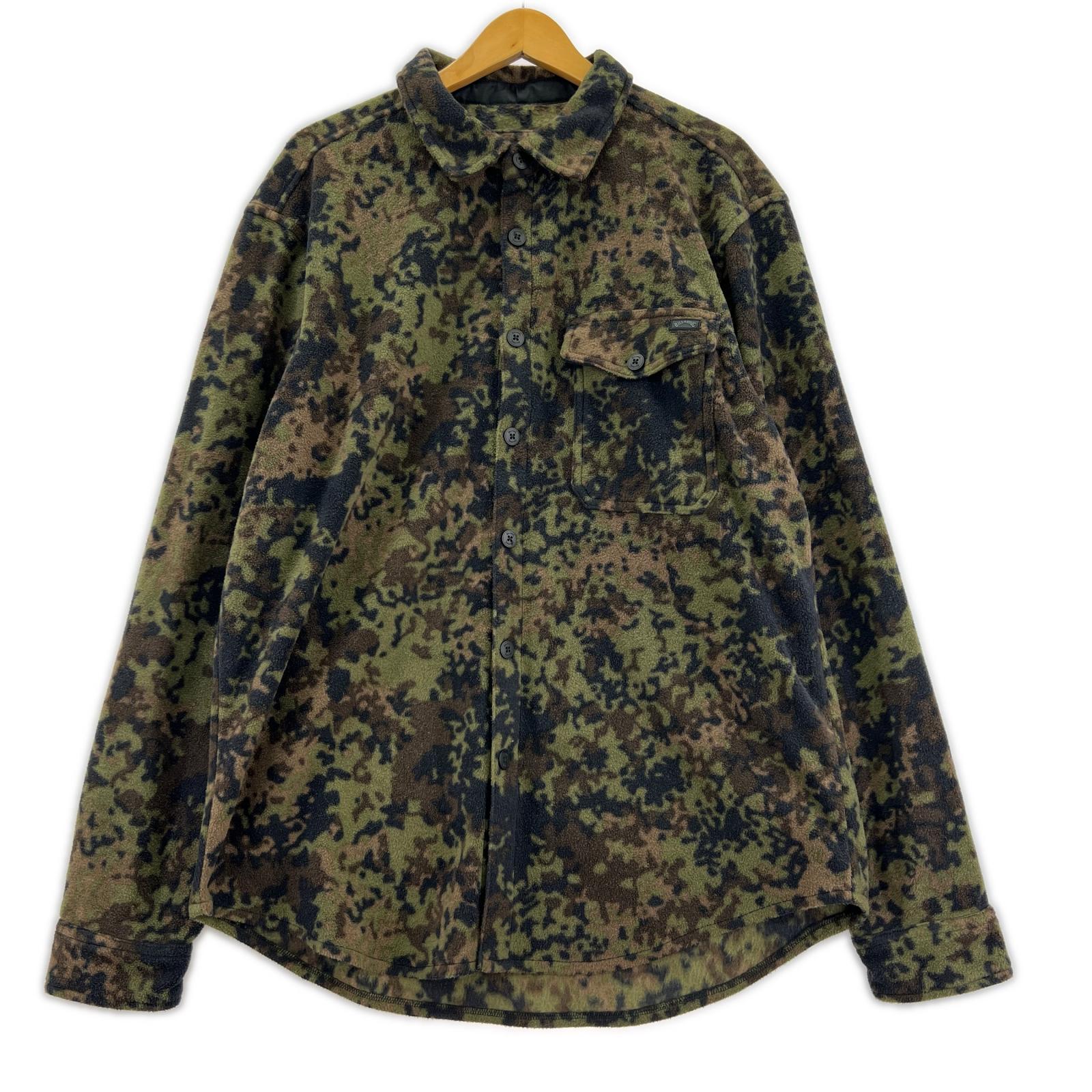 ジャケット カモ柄フリースシャツジャケット L L