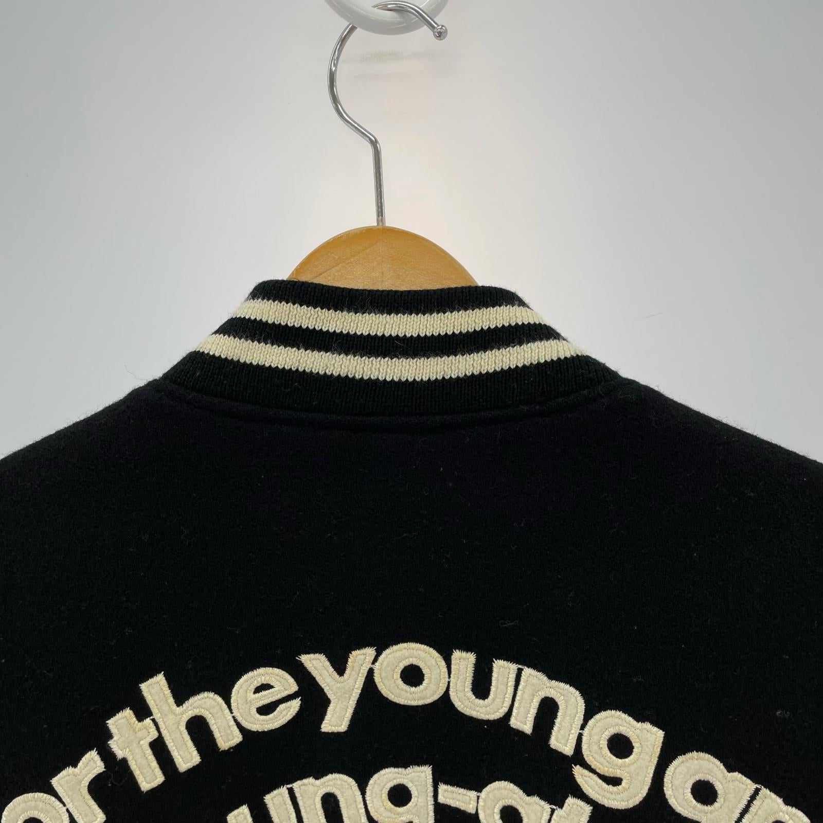ブルゾン OLD VAN アーチロゴ 袖レザースタジャン(L) L ブラック