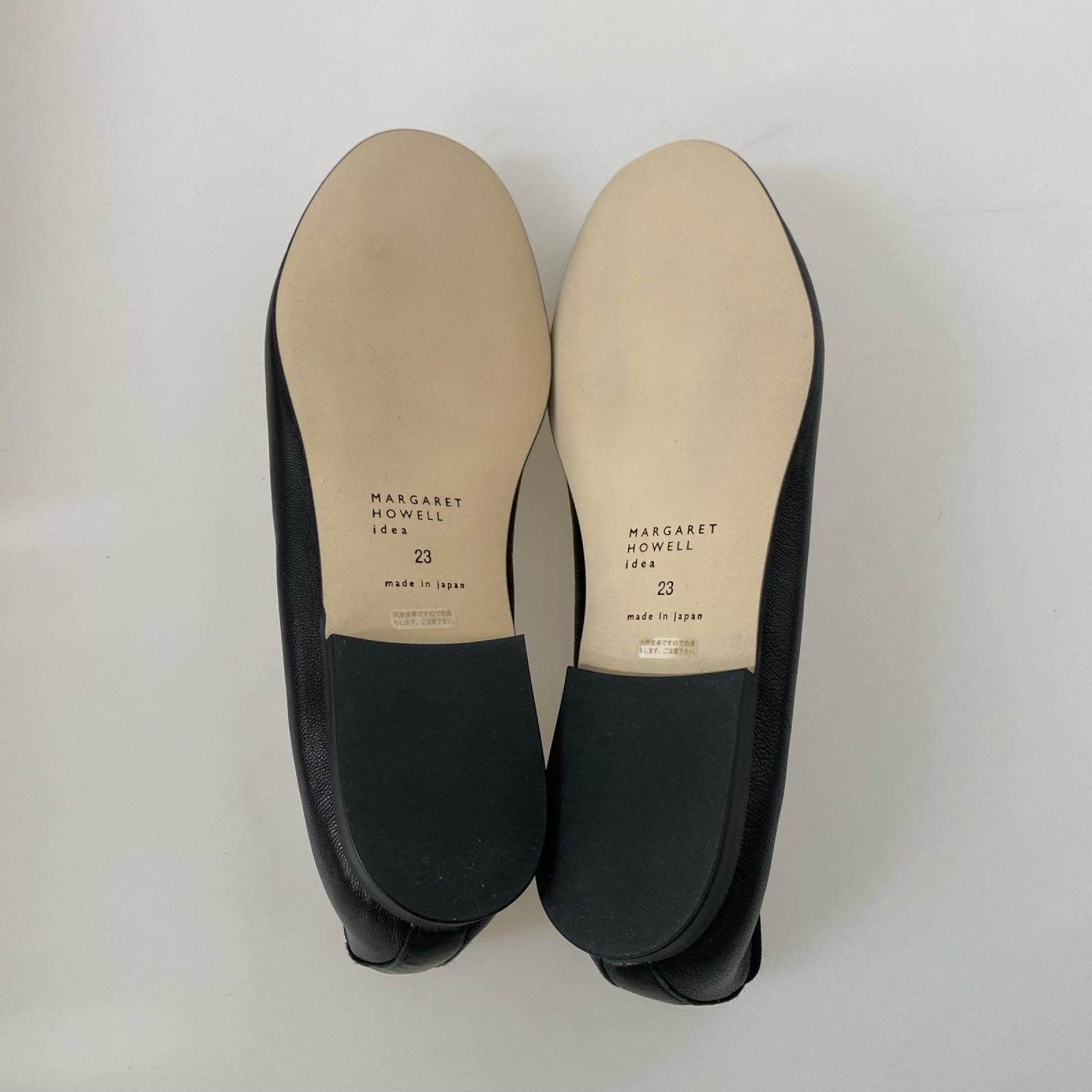 パンプス 2810、BLK、レザーバレエシューズ、23 ブラック