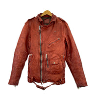 レザージャケット “GARMENT-DYED” D-POCKET DOUBLE RIDERS L ブラウン