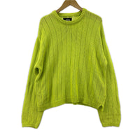 ニット STUSSY リネンコットン クルーネックニット M M グリーン