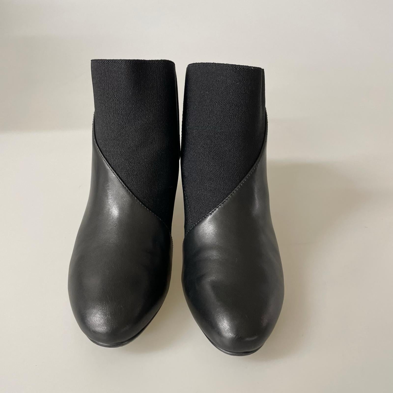 ブーツ ISSEY MIYAKE×UNITED NUDE レザーショートブーツ ブラック (38) 38 ブラック