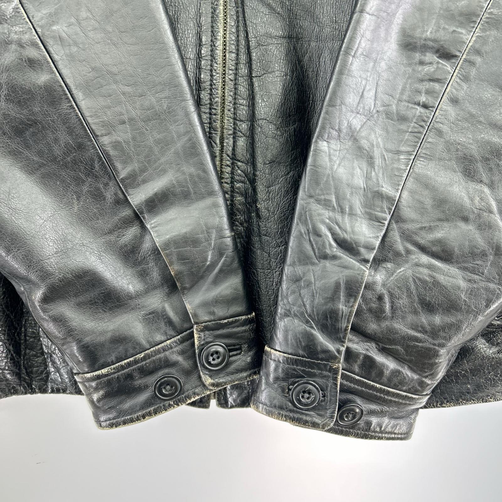 レザージャケット OLD GAP カウレザー ジャケット(L) 黒 L ブラック