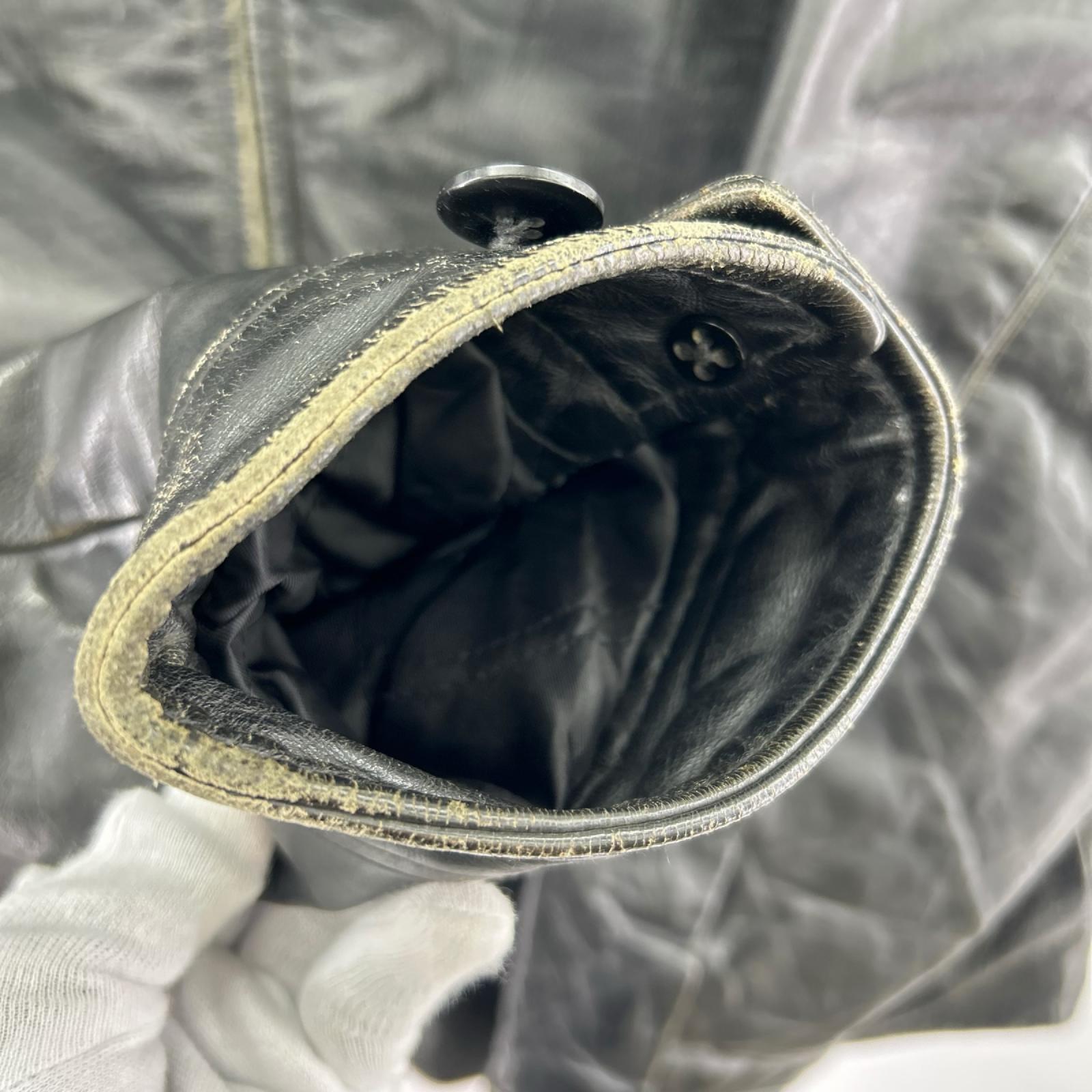 レザージャケット OLD GAP カウレザー ジャケット(L) 黒 L ブラック