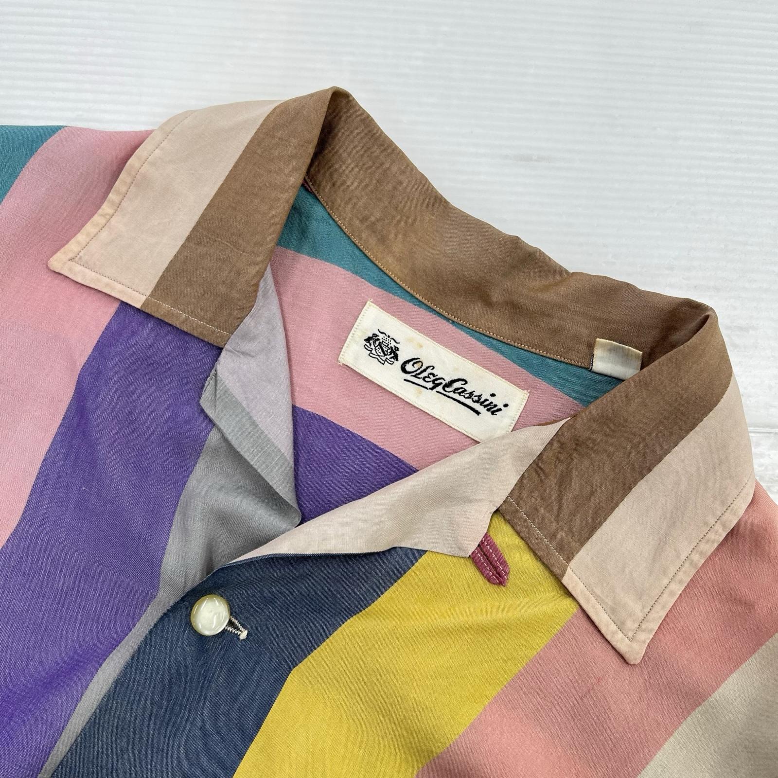 半袖シャツ 50s-60s頃 Oleg Cassini ループカラー シルクシャツ (S) S マルチカラー