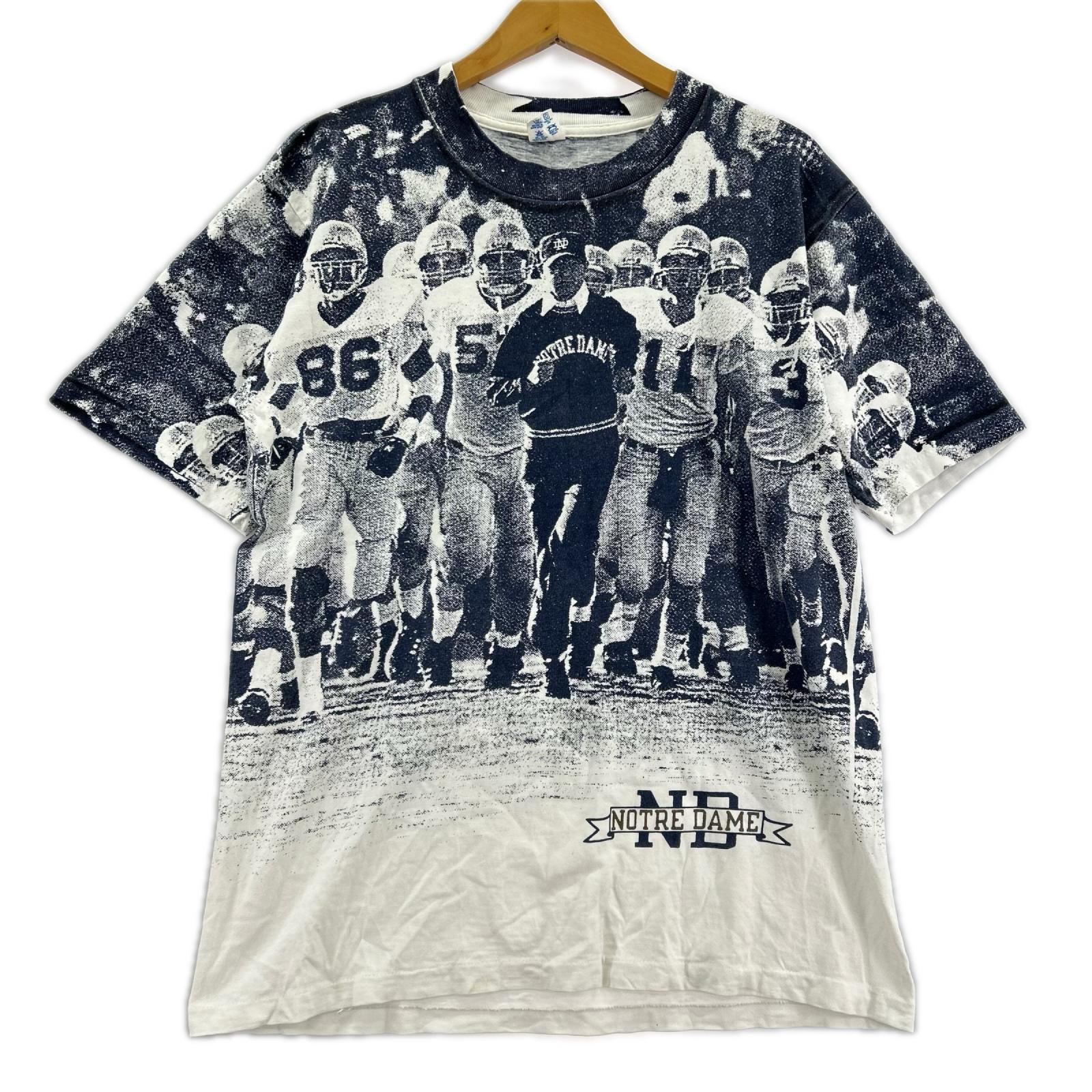 半袖Tシャツ 80s ノートルダム大学 フォトプリントTee (L) L ネイビー