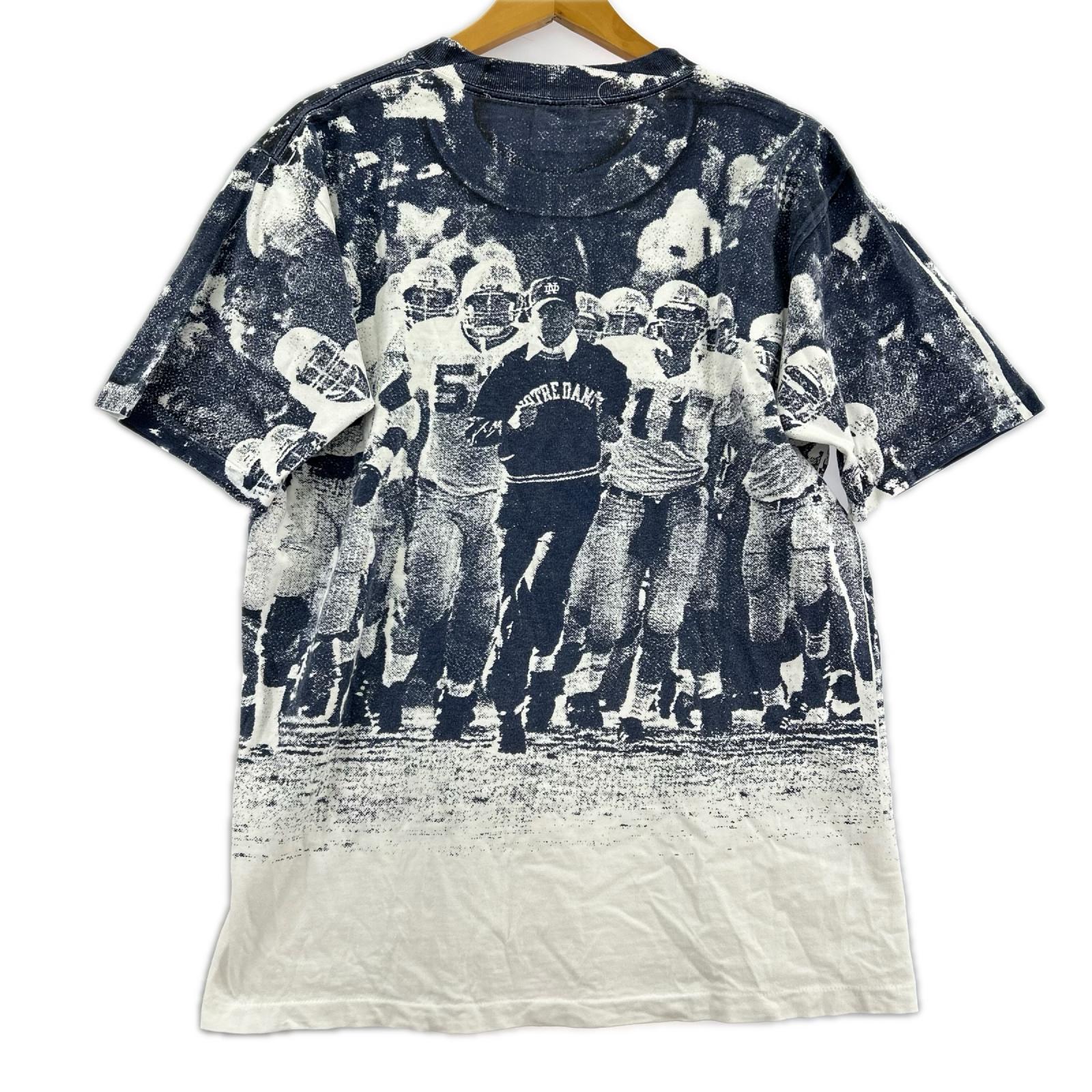 半袖Tシャツ 80s ノートルダム大学 フォトプリントTee (L) L ネイビー