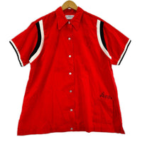 半袖シャツ 70s Hilton ボーリングシャツ 赤 レッド