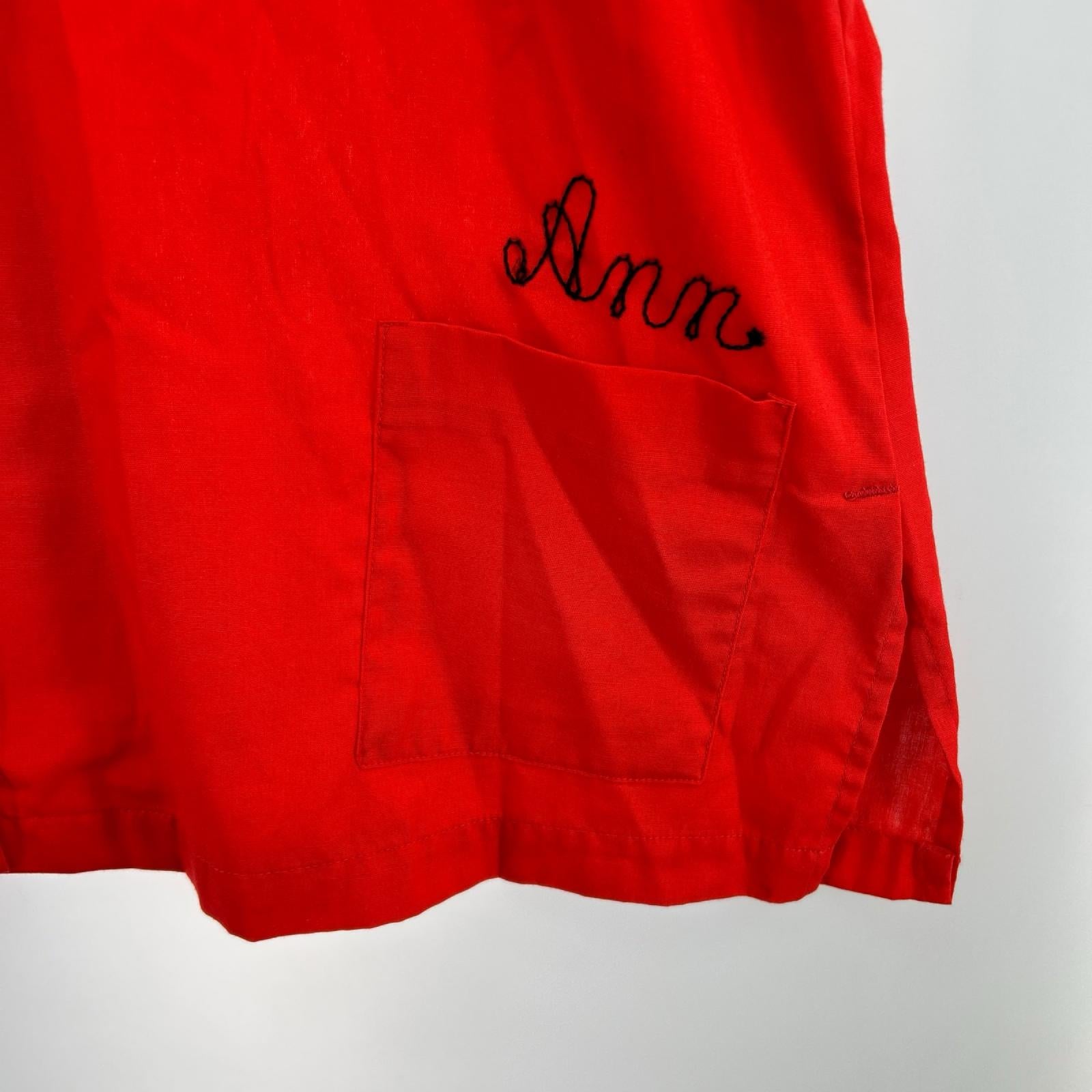 半袖シャツ 70s Hilton ボーリングシャツ 赤 レッド