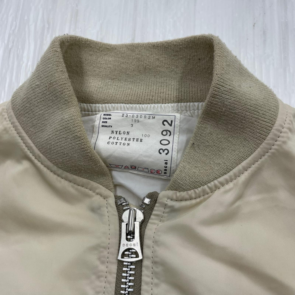 ミリタリージャケット 23SS Nylon Twill Blouson 23-03092M (3) 3 ホワイト