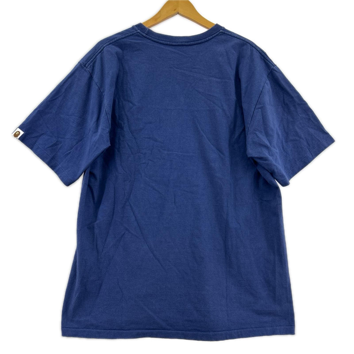 半袖Tシャツ APE ロゴプリントTEE 紺 (XL) ネイビー