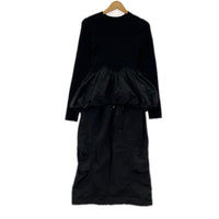 ワンピース AMERI BALLOON DETAIL KNIT DOCKING DRESS S ブラック S ブラック