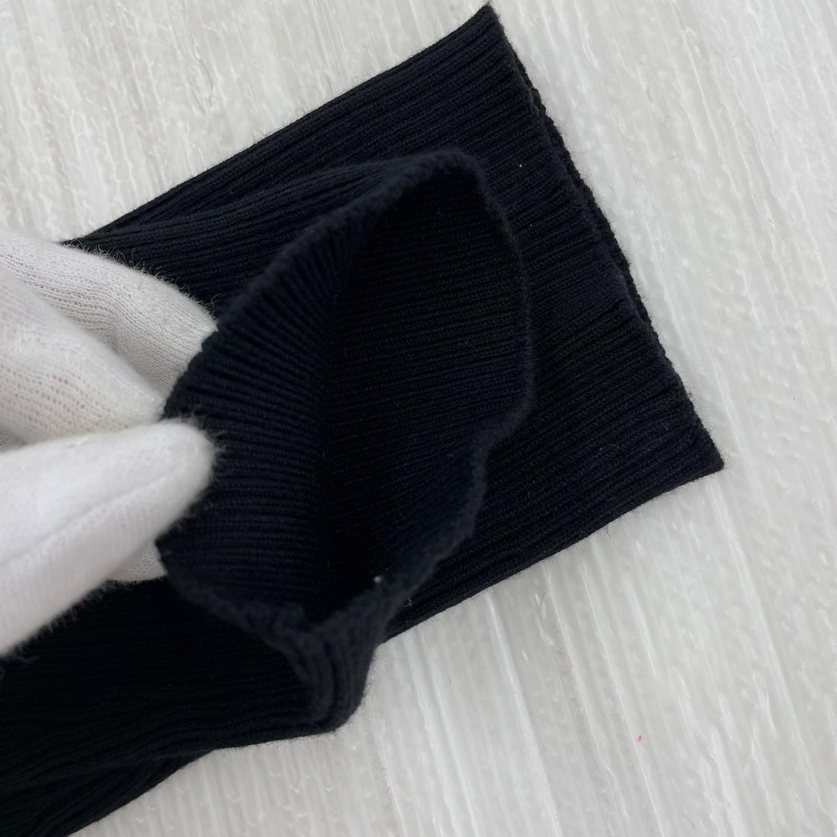 ワンピース AMERI BALLOON DETAIL KNIT DOCKING DRESS S ブラック S ブラック