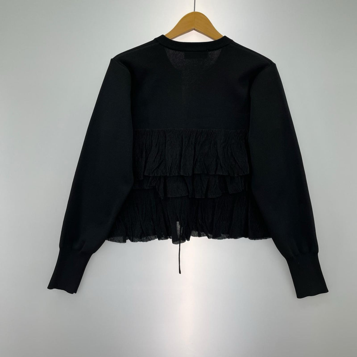カーディガン Adam et Rope' FEMME 24/25AW ランダムフリルニットカーディガン ブラック フリー ブラック