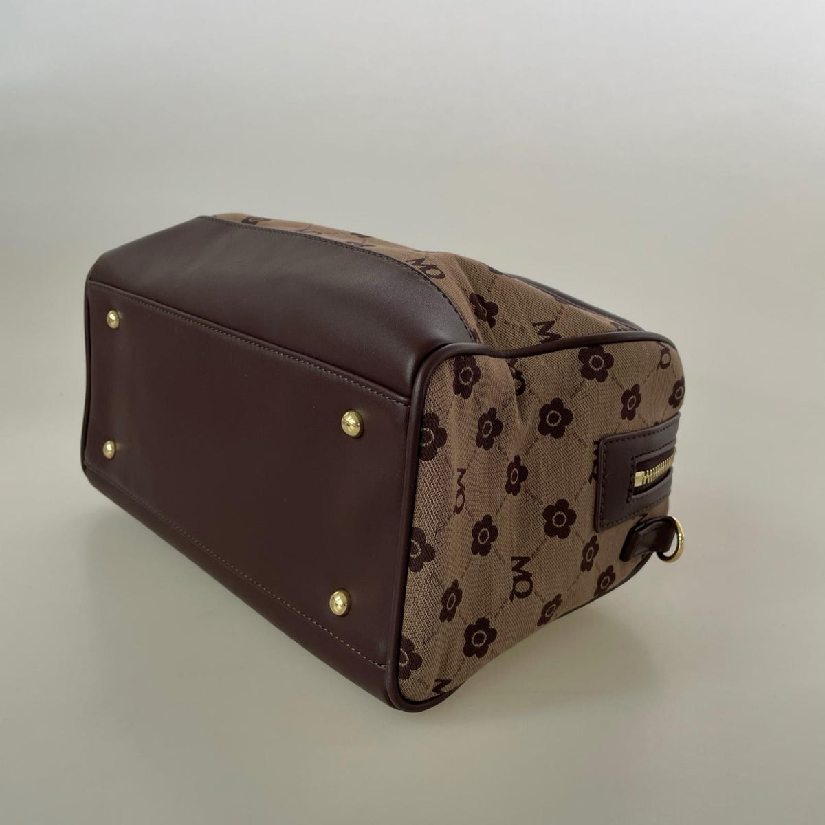 ショルダーバッグ MARY QUANT ジャガード 2wayミニボストンBR ブラウン
