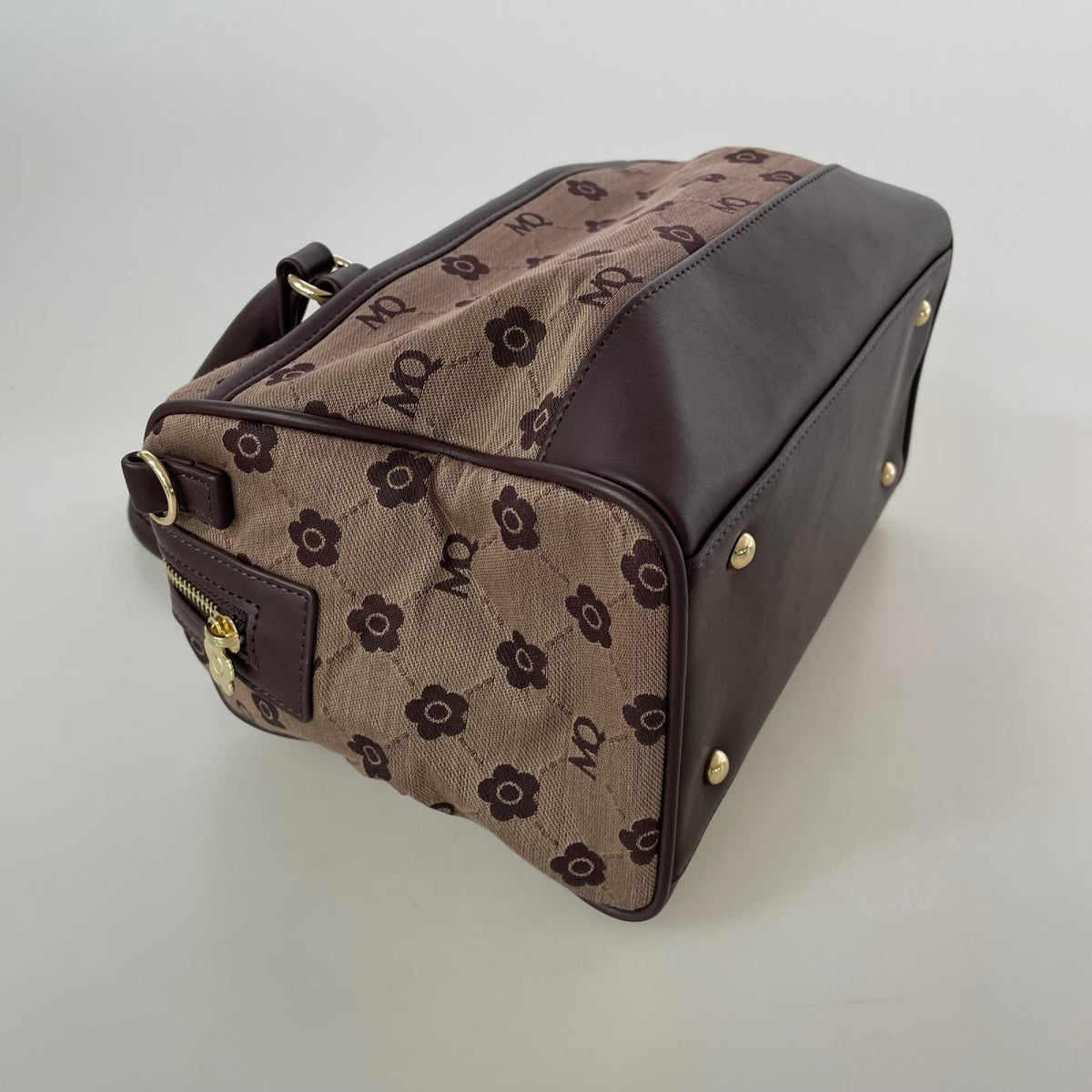 ショルダーバッグ MARY QUANT ジャガード 2wayミニボストンBR ブラウン