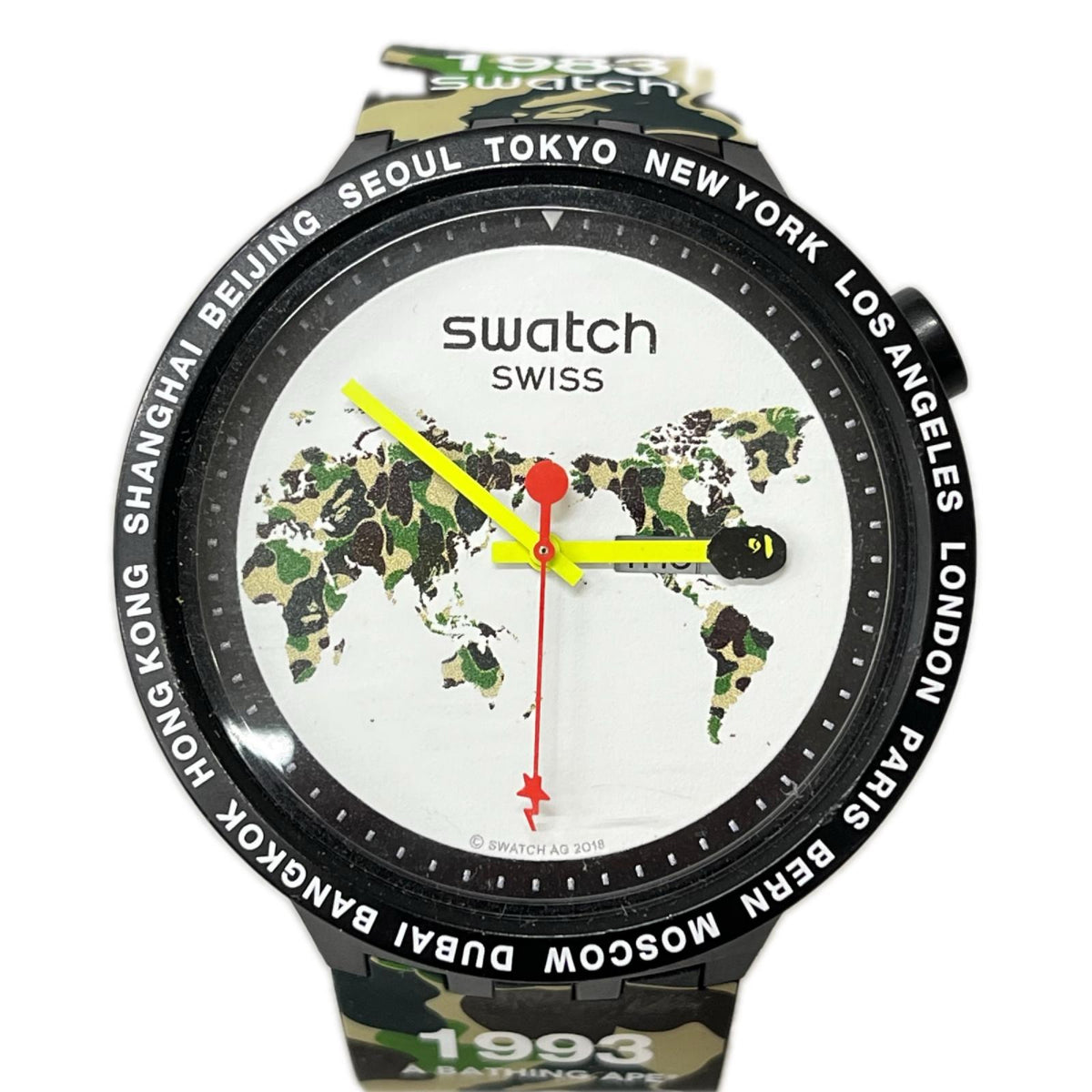 腕時計 A BATHING APE ×Swatch BIG BOLD 腕時計 カモ マルチカラー