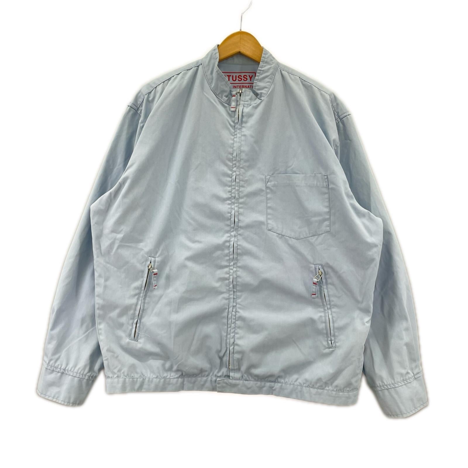 ジャケット OLD STUSSY INTERNATIONAL ジップブルゾン ライトブルー M ブルー