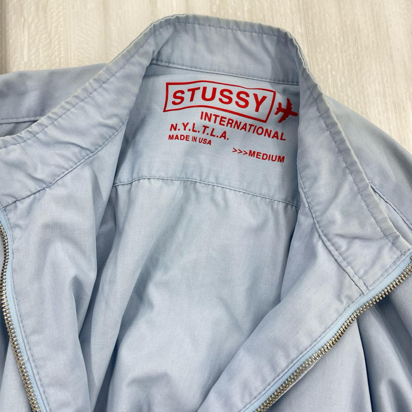 ジャケット OLD STUSSY INTERNATIONAL ジップブルゾン ライトブルー M ブルー