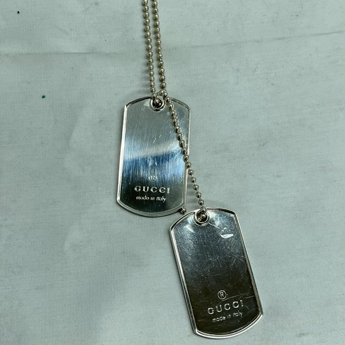 GUCCI 925 ダブルドックタグネックレス
