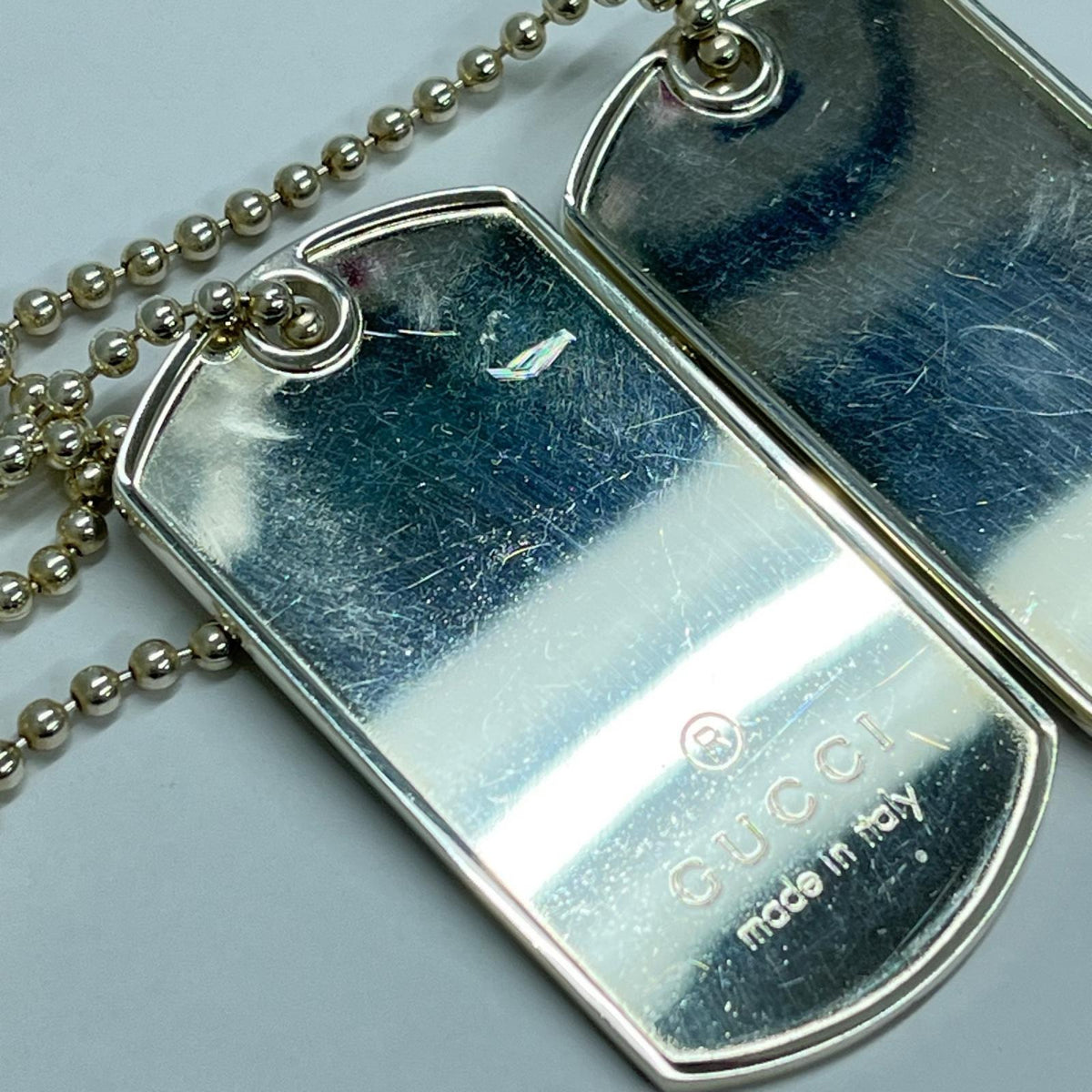 GUCCI 925 ダブルドックタグネックレス