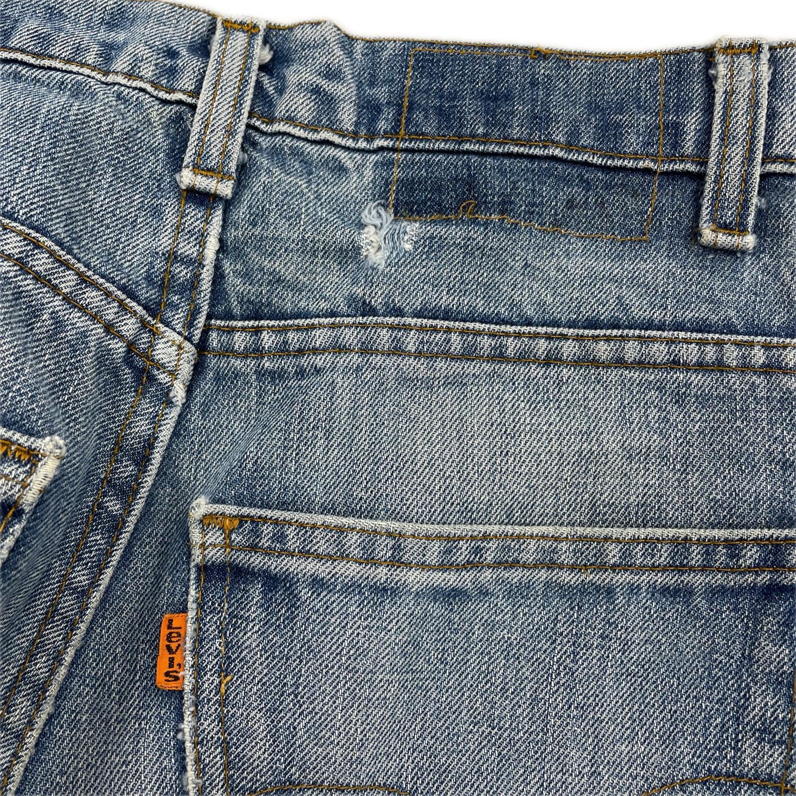 パンツ 80s ブーツカット ボタン裏532 オレンジタブ ブルー