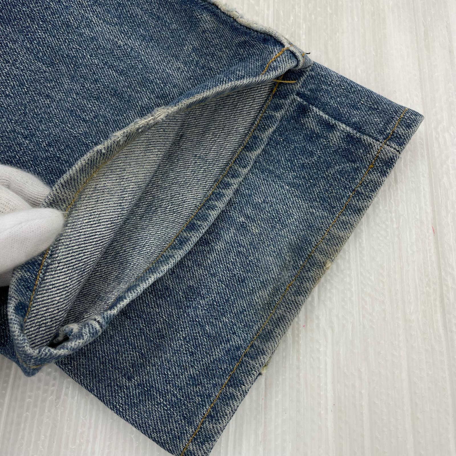 パンツ 80s ブーツカット ボタン裏532 オレンジタブ ブルー