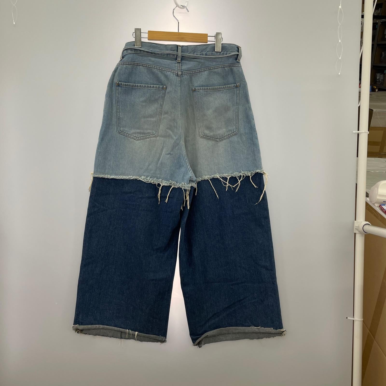 パンツ LAYERED DENIM PANTS ※カットオフ 1 ブルー