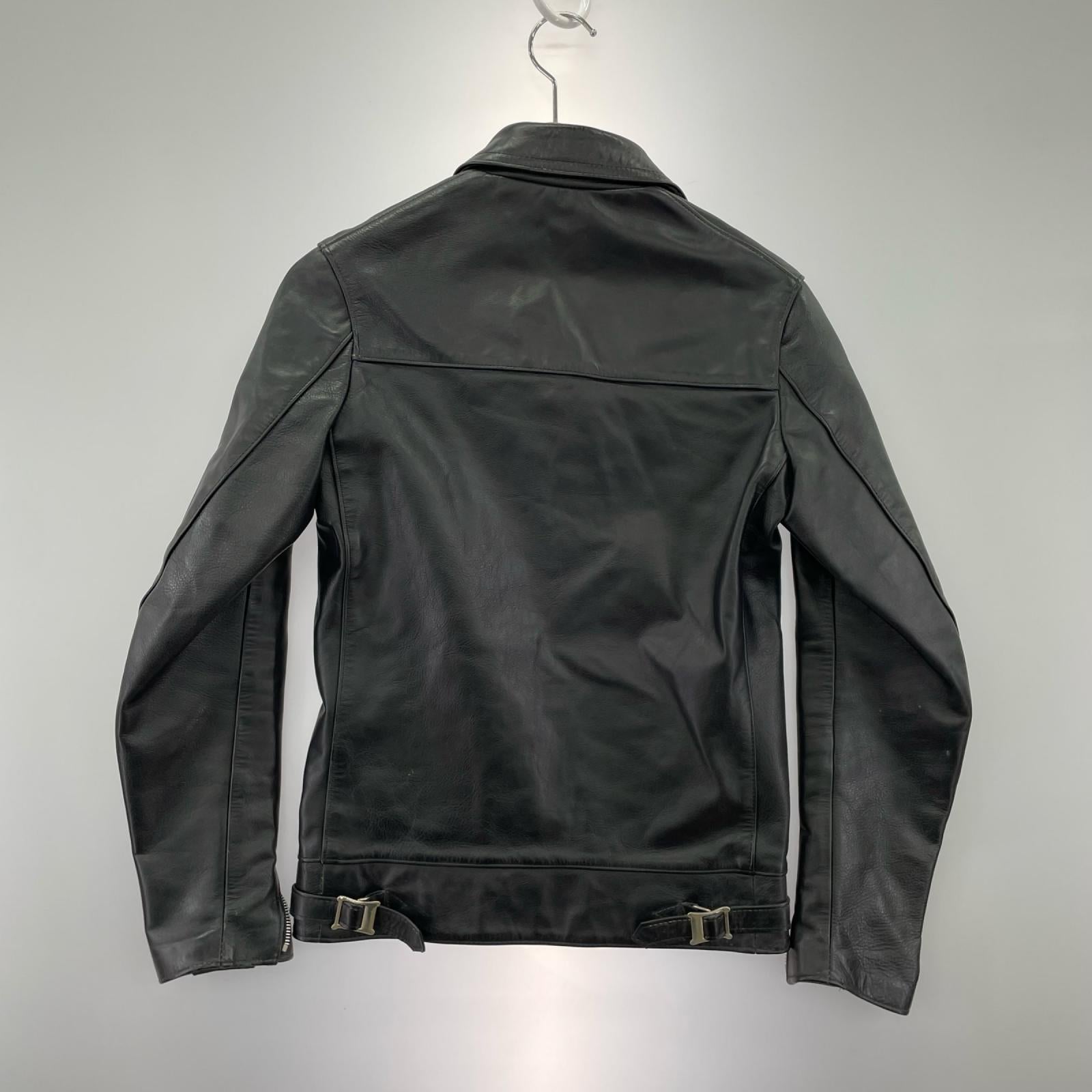 レザージャケット 666 leather wear シングルライダース 32 32 ブラック