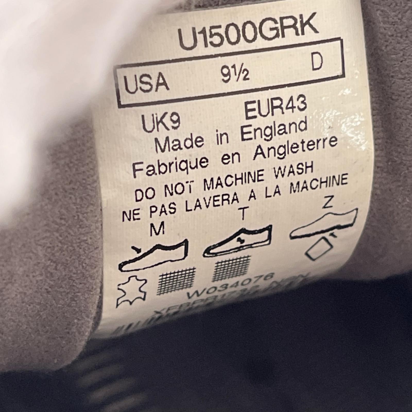 スニーカー U1500GRK 英国製 27.5cm (US9 1/2 UK9 EU45) グレー