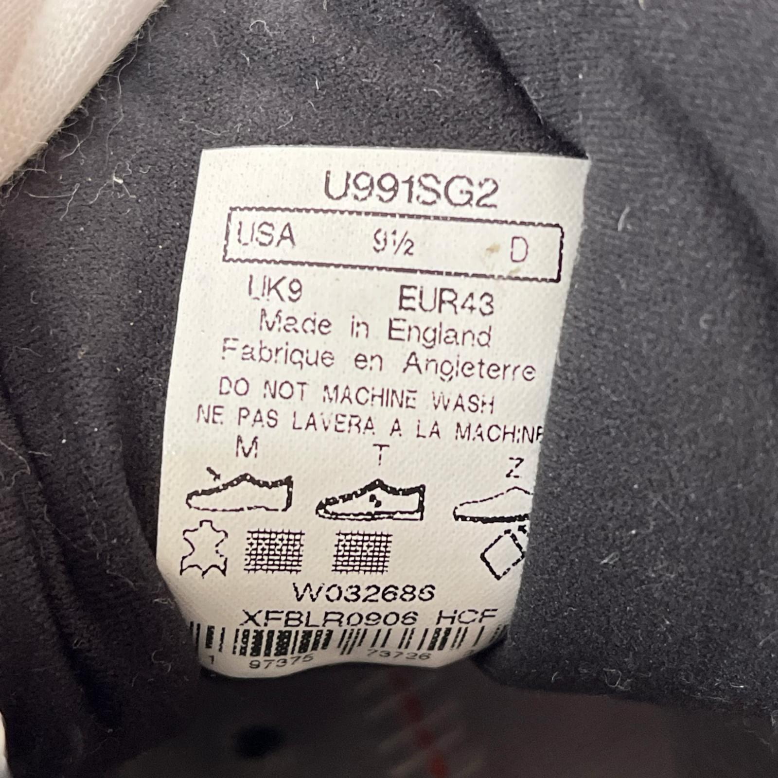 スニーカー U991SG2 991v2 英国製 27.5cm (US9 1/2 UK9 EU45) グレー