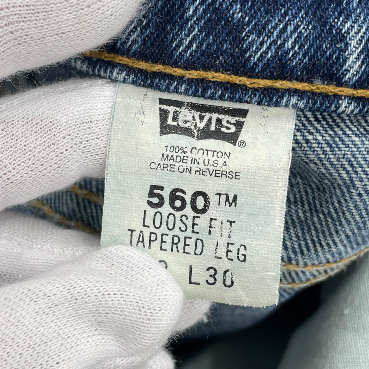 デニムパンツ USA製 90S オレンジタブ 560 (W29L30) 29 ブルー