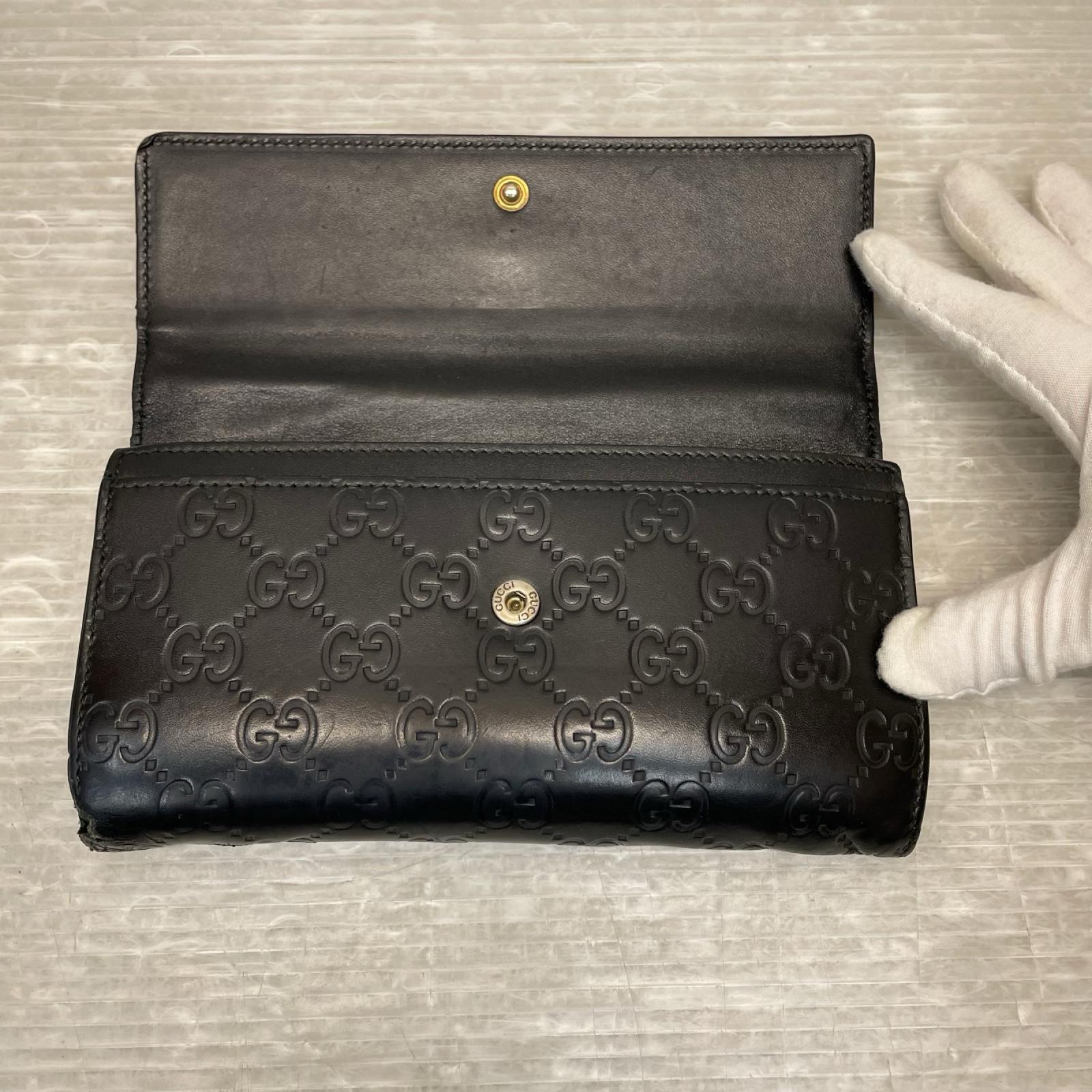 GUCCI グッチシマ リネアキャット フラップロングウォレット