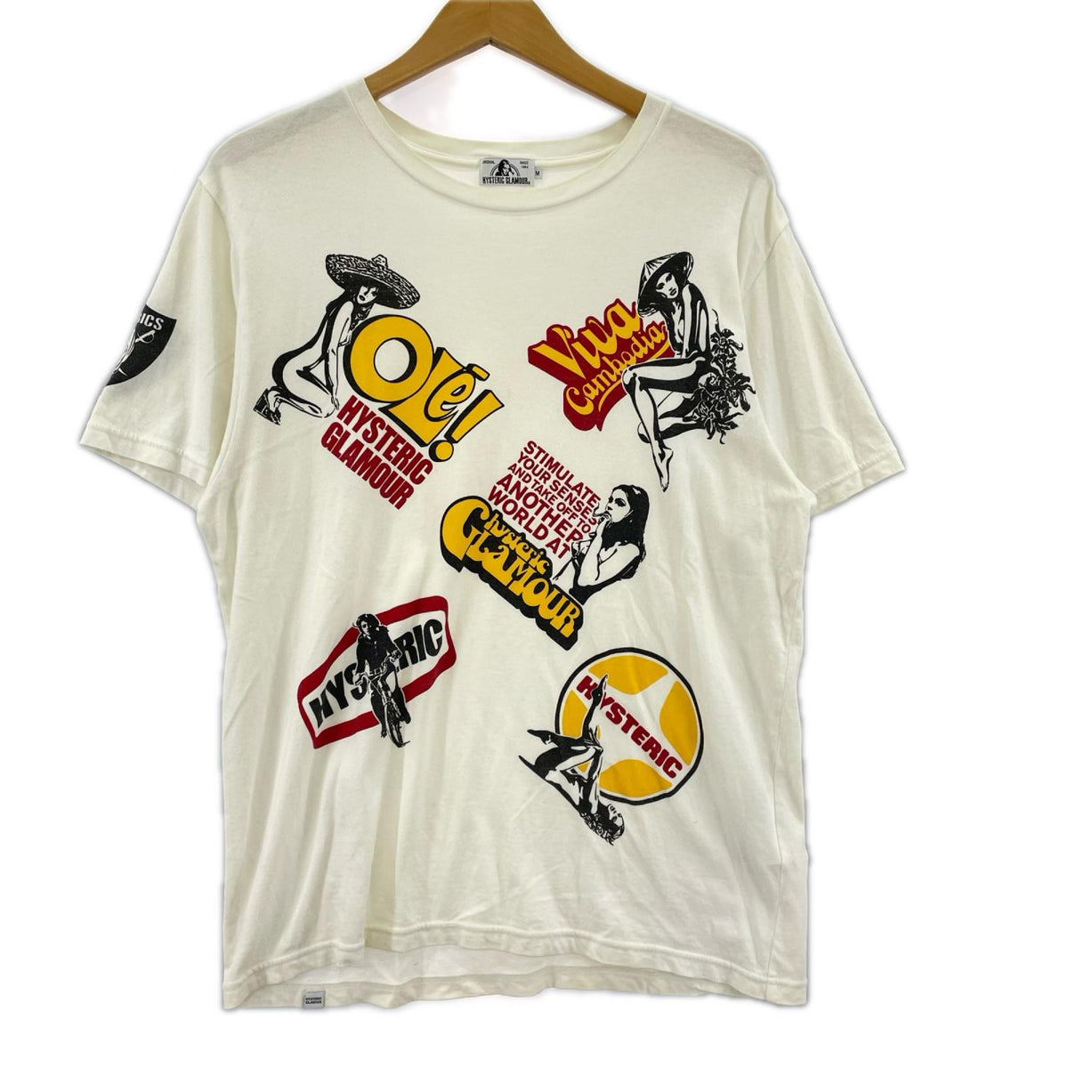 半袖Tシャツ 総柄 白 M M ホワイト