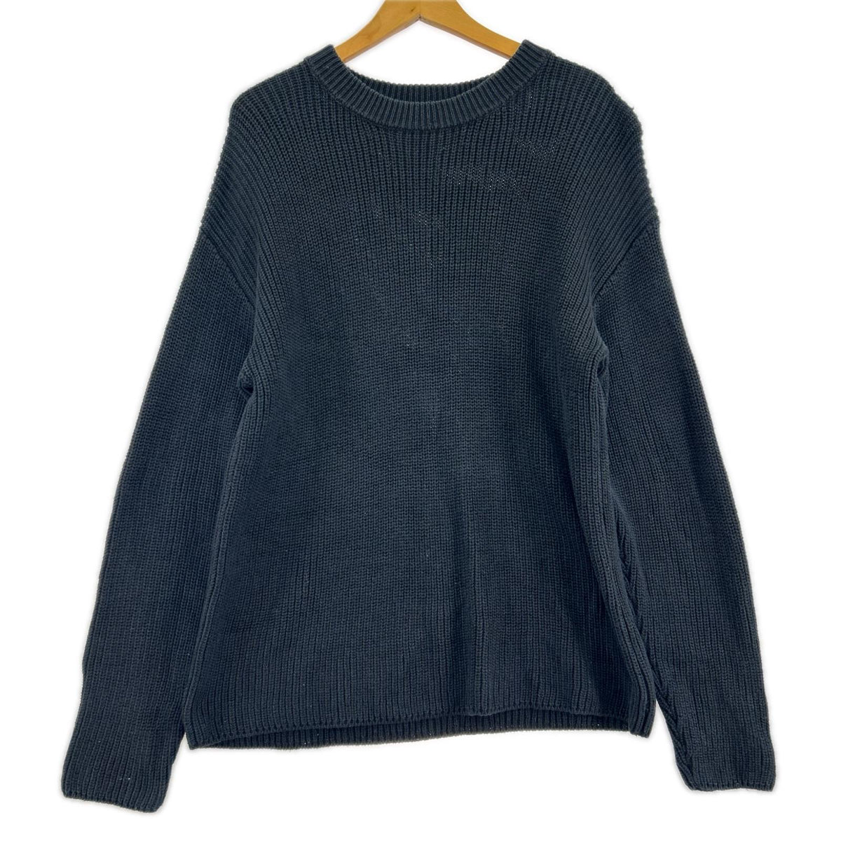 ニット エルボーパッチニット 黒 02183NS09 L L ブラック