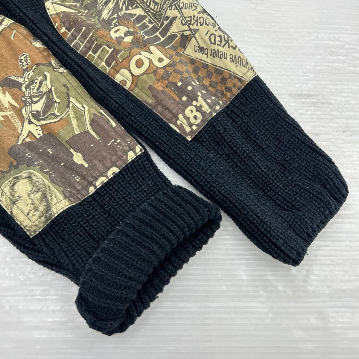 ニット エルボーパッチニット 黒 02183NS09 L L ブラック