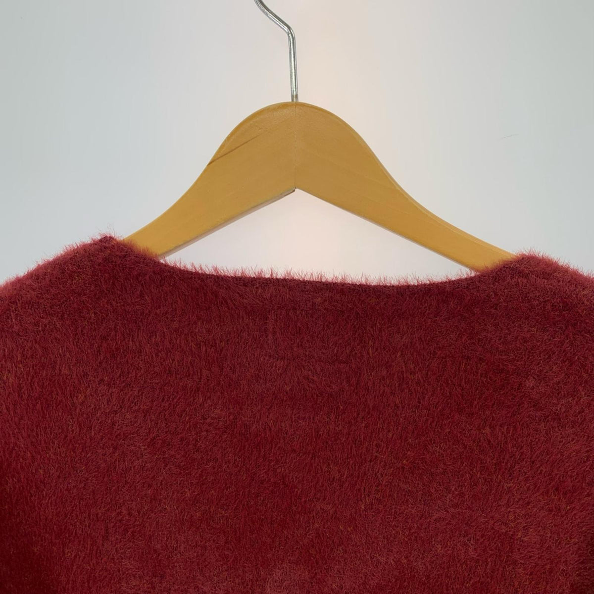 カーディガン MERGED CARDIGAN ジャガード 2トーン 赤/オレンジ