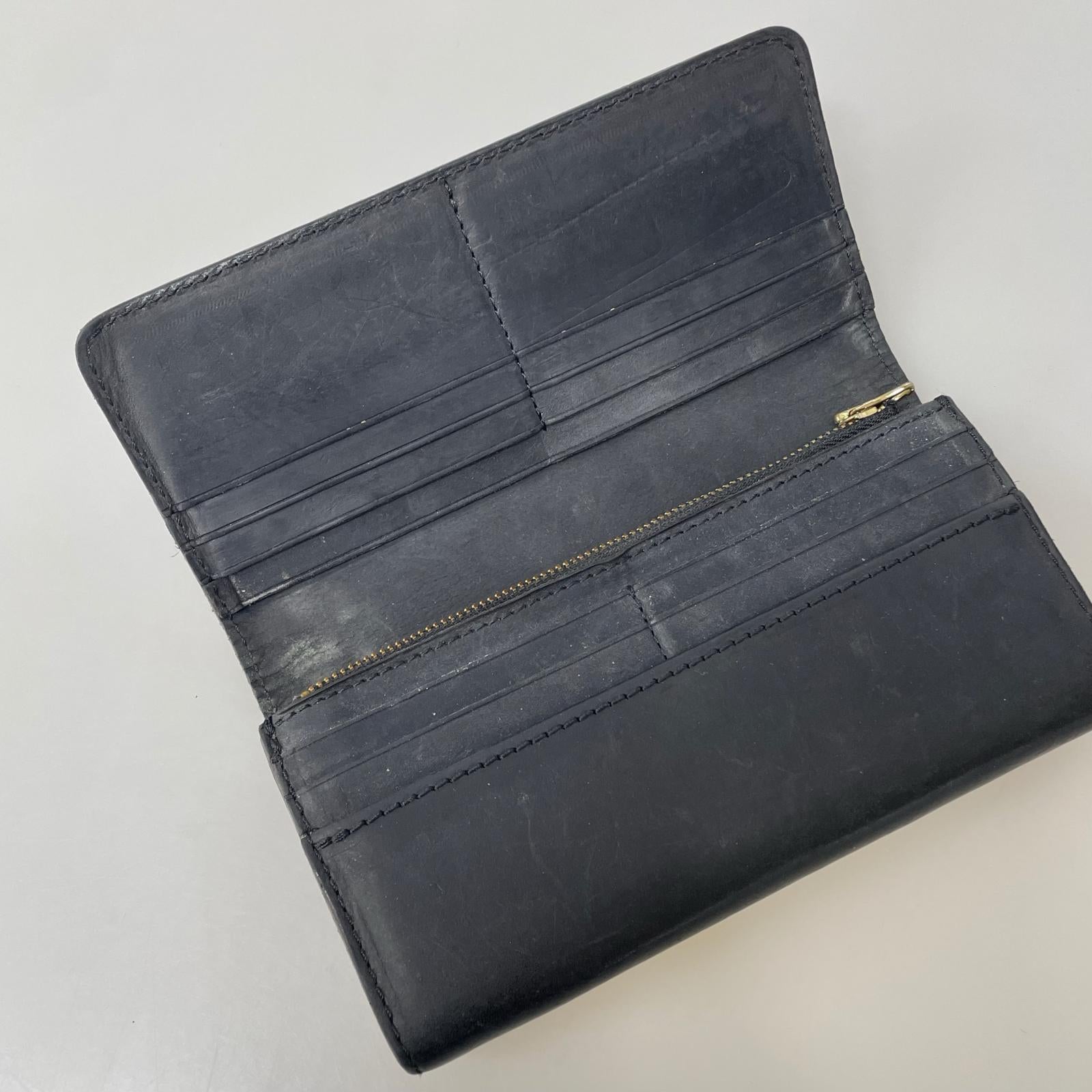 長財布 BORSACASA レザー 黒 ブラック