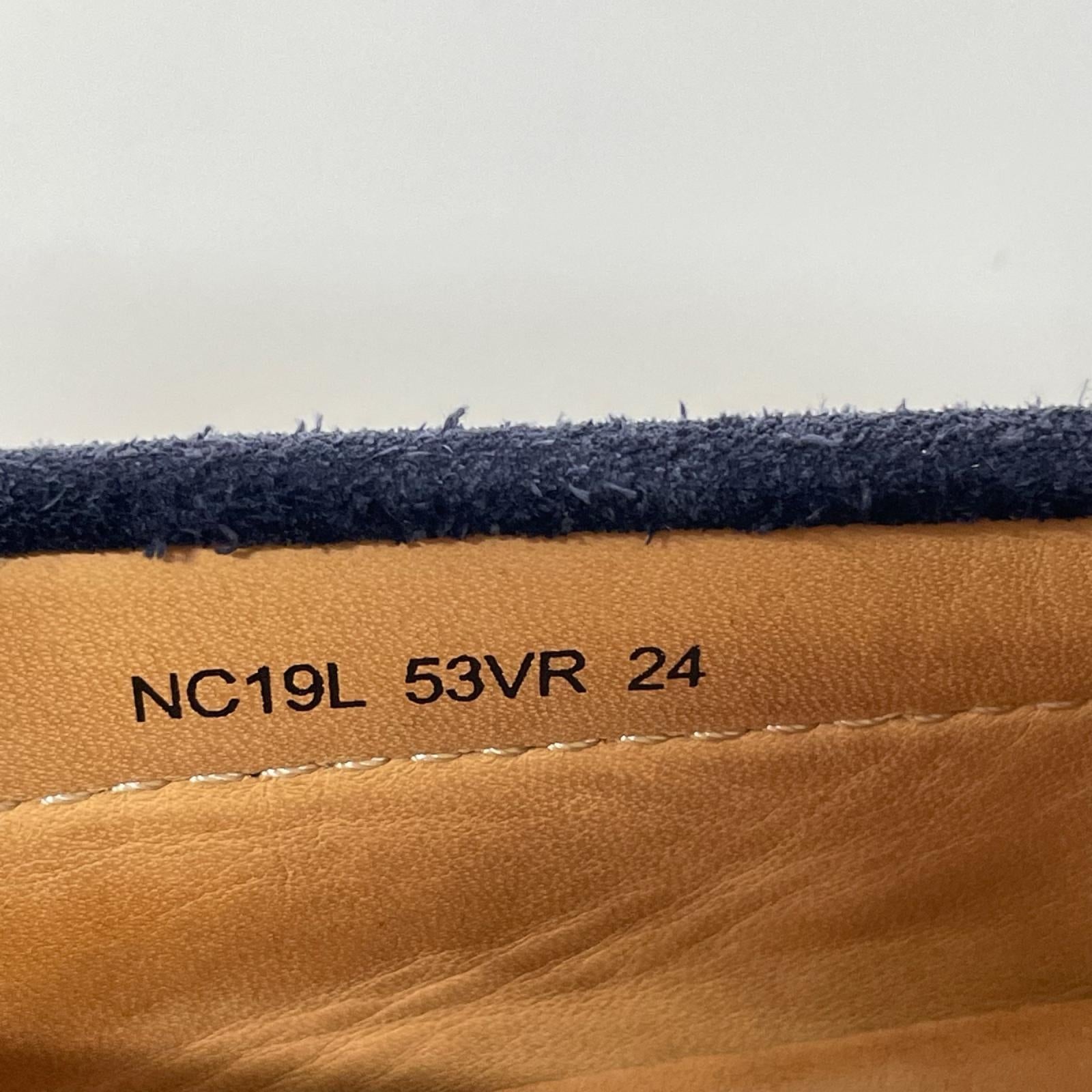 ローファー スエード モカシン 紺 (24) 24cm (US6 UK5 1/2 EU38)