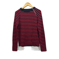 15AW SHOULDER ZIP WOOL BORDER KNIT(S) S
