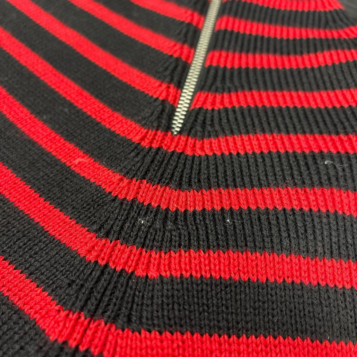 15AW SHOULDER ZIP WOOL BORDER KNIT(S) S