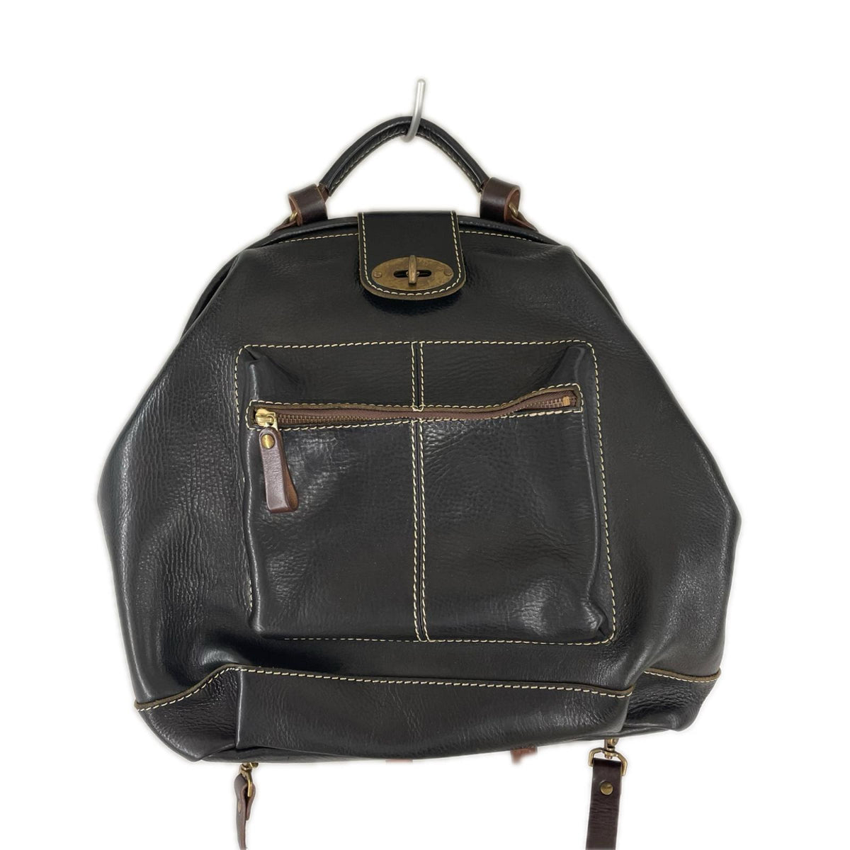 リュック・デイパック AIN SOPH レザー ターンロック式 黒 ブラック