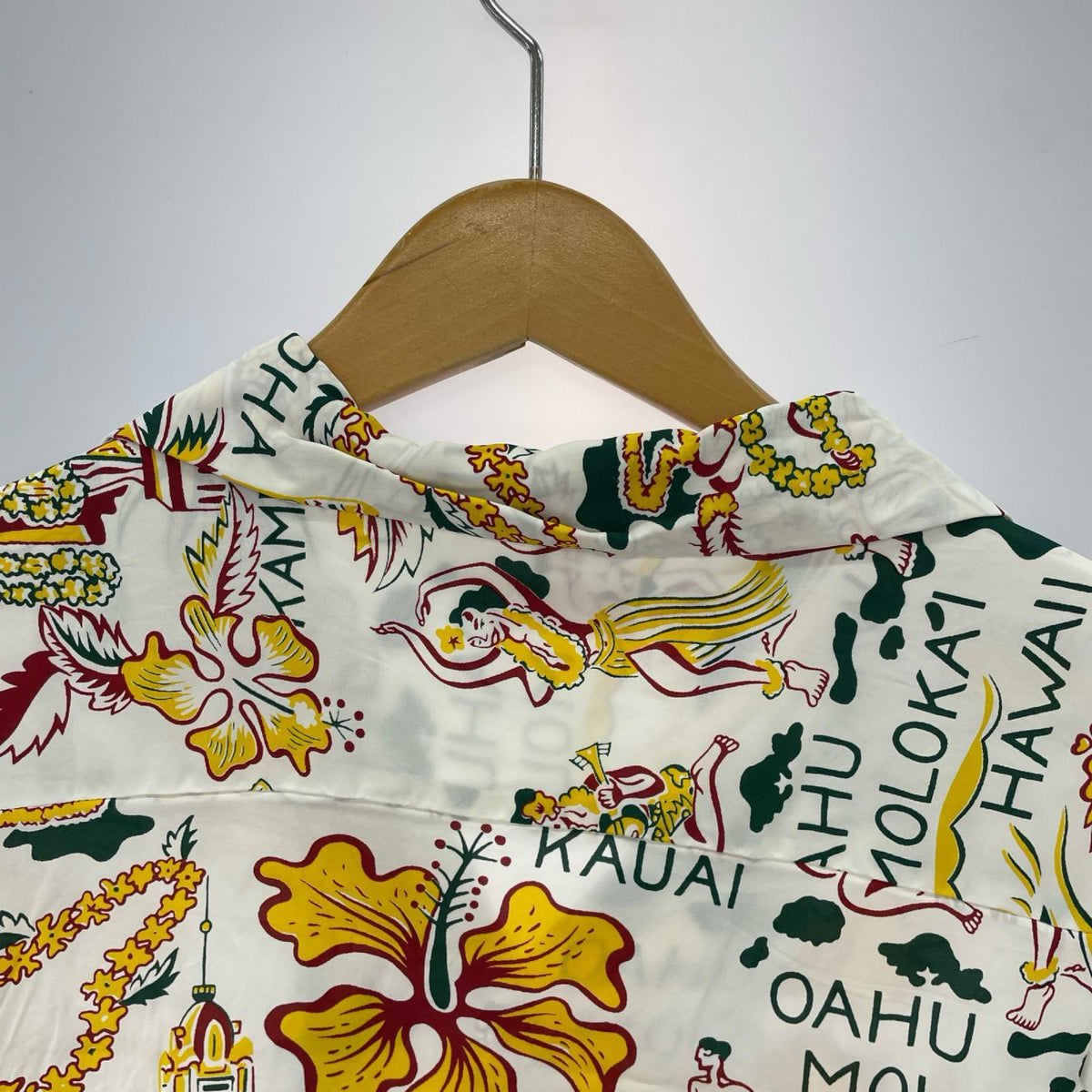 半袖シャツ RAYON HAWAIIAN SHIRT STATE OF HAWAII -L L ホワイト