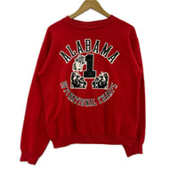 スウェット Russell Athletic 金タグ ALABAMA プリント 赤 M レッド