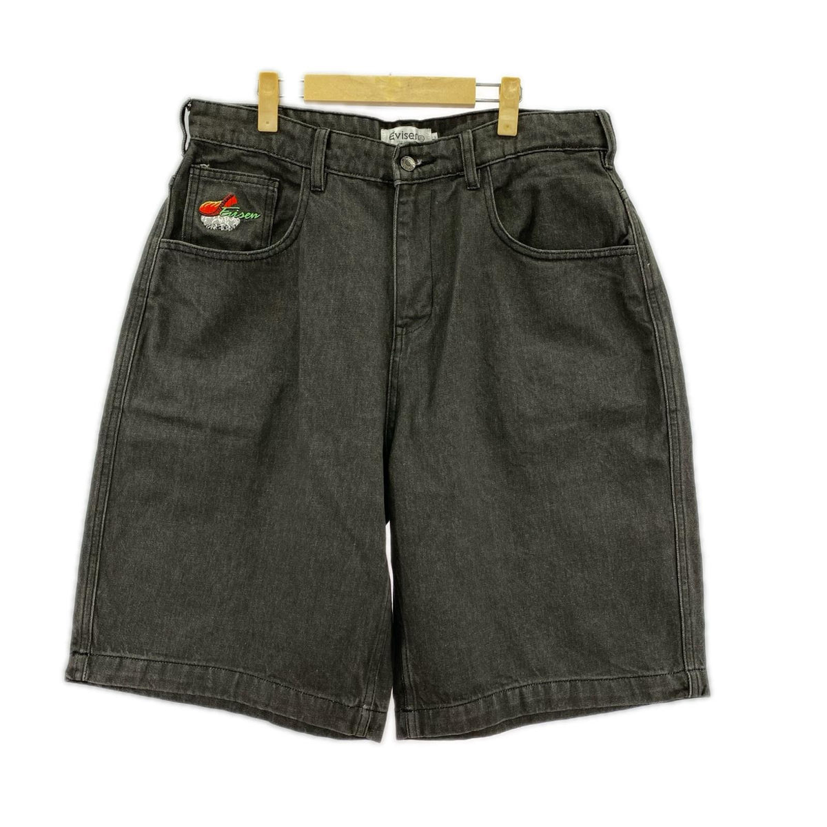 ショートパンツ EVISEN SUSHI DENIM SHORTS 黒 L ブラック