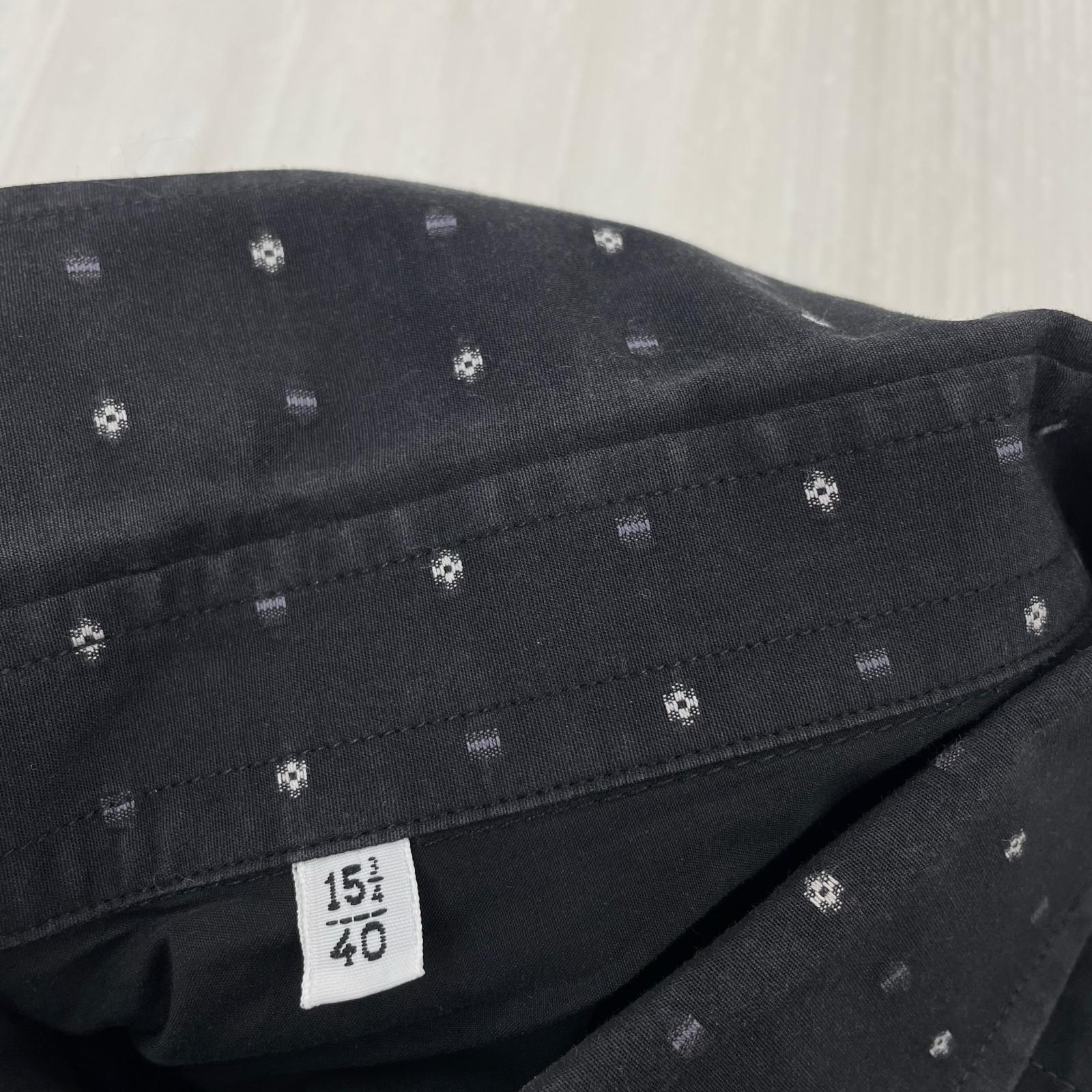 長袖シャツ D&G 襟ドットシャツ 黒 40 ブラック