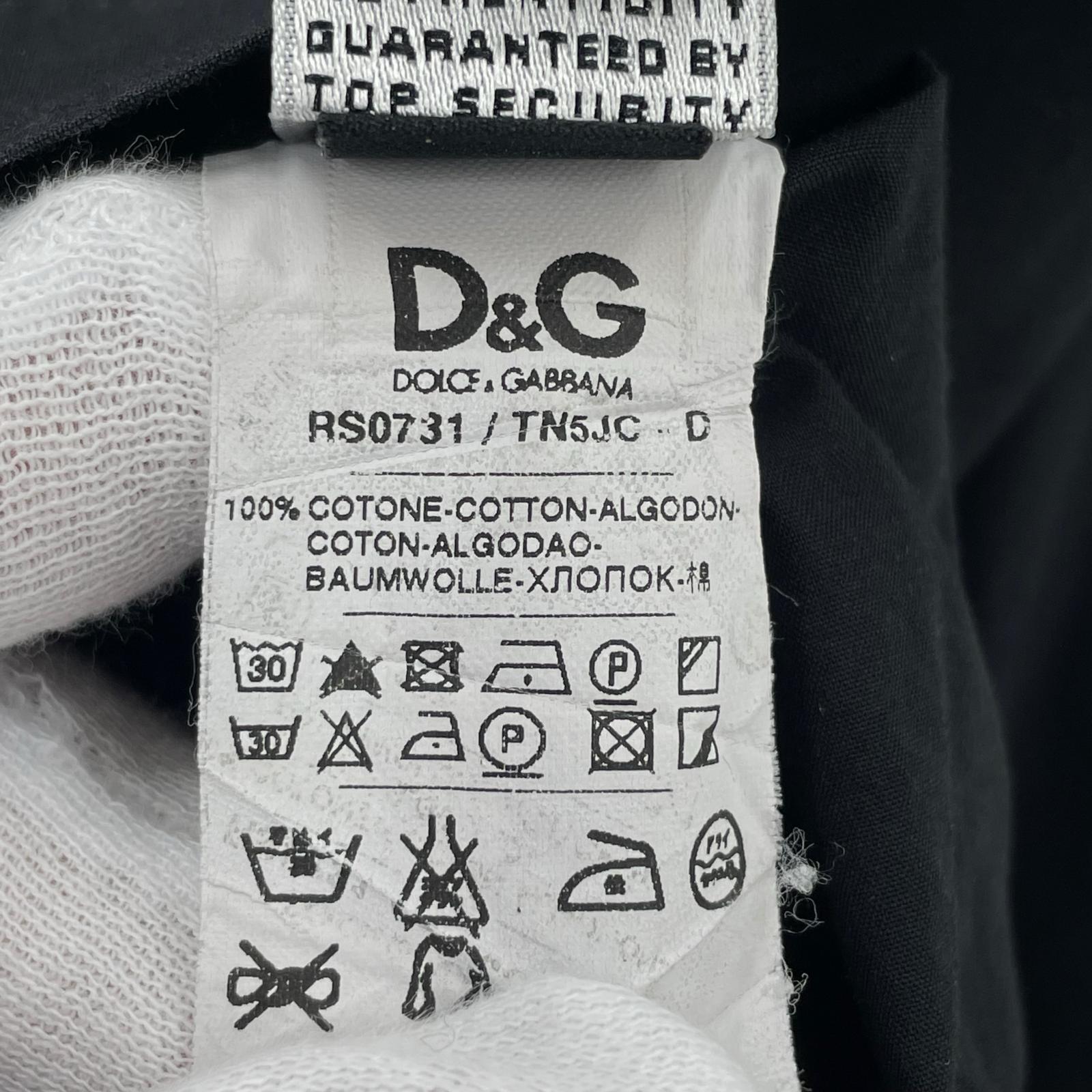 長袖シャツ D&G 襟ドットシャツ 黒 40 ブラック